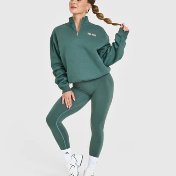 Oner Active Foundations 1/4 Zip Sweatshirt in Iced Green - Small - Picture 5 of 11